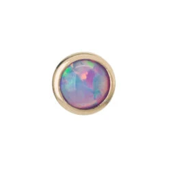 3mm Opal In Cup Setting Nostril Screw In Gold -Starfire – Body Jewelry 40190 BVLABodyVision3mmOpalinCupSettingNostrilScrewinGoldSingleLavenderOpalYellowGold2
