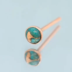 Copper Blue Turquoise In Cup Setting Nostril Screw In Gold -Starfire – Body Jewelry 40190 BodyVision BVLACopperBlueTurquoiseinCupSettingNostrilScrewinGoldzFunky