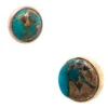 Copper Blue Turquoise In Cup Setting Threaded End In Gold -Starfire – Body Jewelry 40190 BodyVision BVLACopperBlueTurquoiseinCupSettingThreadedEndinGoldAsstGroup4mm