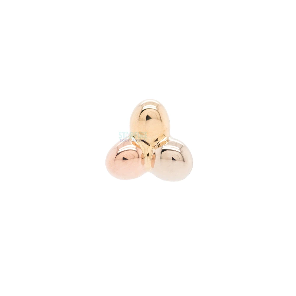 Tri Bead Cluster Nostril Screw In Tri Tone (Yellow, White & Rose) Gold 7 Tri Bead Cluster Nostril Screw In Tri Tone (Yellow, White & Rose) Gold - Image 5