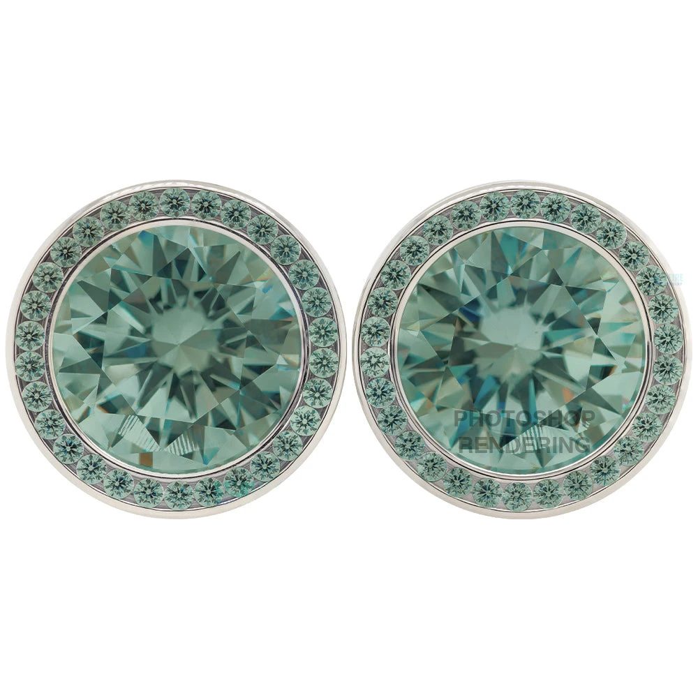 Super Gemmed BIG BLING Plugs ( Eyelets ) With Brilliant-Cut Gems - Green 3 Super Gemmed BIG BLING Plugs ( Eyelets ) With Brilliant-Cut Gems - Green