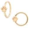 Flat Dog Paw Gold Captive Bead Ring (CBR) -Starfire – Body Jewelry 40197 BVLABodyVisionFlatDogPawGoldCaptiveBeadRingCBRAsstGroup16ga.3.8and5.16YellowGold
