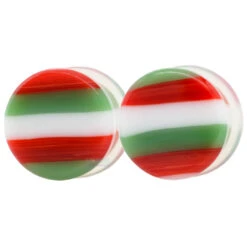 Glass Linear Plugs - CHRISTMAS: Green, Red & White 8 Glass Linear Plugs - CHRISTMAS: Green, Red & White -Starfire – Body Jewelry 40199 GorillaGlassLinearPlugsChristmasGreenRedandWhiteSingle1.21
