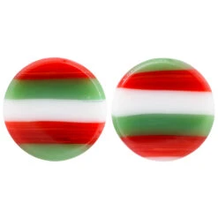 Glass Linear Plugs - CHRISTMAS: Green, Red & White 9 Glass Linear Plugs - CHRISTMAS: Green, Red & White -Starfire – Body Jewelry 40199 GorillaGlassLinearPlugsChristmasGreenRedandWhiteSingle1.22