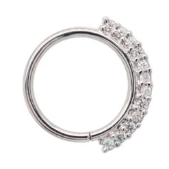 "Dahlia" Seam Ring In Gold With White CZ's