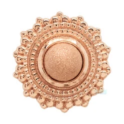 Threadless: Round Afghan Pin In Gold With Sandblasted Gold Bead