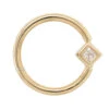 Forward Facing Princess Fixed Bezel Seam Ring (FBR) In Gold With White CZ