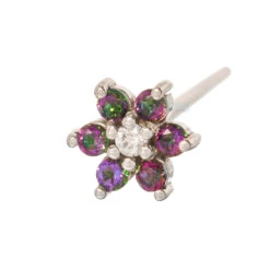 Flower #2 Nostril Screw In Gold With Mystic Topaz & A White CZ -Starfire – Body Jewelry 40212 BVLABodyVisionFlower 2NostrilScrewinGoldwithMysticTopaz WhiteCZSingleWhiteGold1 28be19af 979c 446f b720 73858545f67a