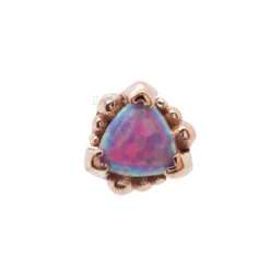 Beaded Trillion Nostril Screw In Gold With Opal -Starfire – Body Jewelry 40214 BVLABodyVisionBeadedTrillionNostrilScrewinGoldwithOpalSingleLavenderOpalRoseGold2 a061a136 e6bc 4787 b920 53bc9a18b245