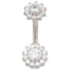 Prong-Set Faceted Gem Odyssey Flower Navel Curve