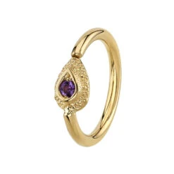 "Nanda" Seam Ring In Gold With Amethyst