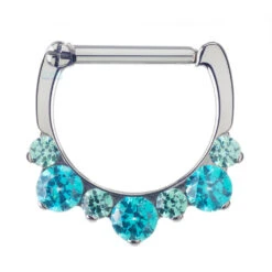 "Odyssey" Helios Clicker #17 With Faceted Gems - 5/16" Post (longer) - Custom Color Combos