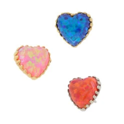 Threadless: Heart Opal End In Gold