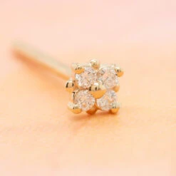 "Reema" Nostril Screw In Gold With DIAMONDS -Starfire – Body Jewelry 40261 BVLABodyVisionReemaNostrilScrewinGoldwithDIAMONDzfunky1
