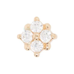 Threadless: "Reema" Pin In Gold With White CZ's