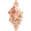 "Sarai Princess" Threaded End In Gold With Oregon Sunstone & Grey Sapphires -Starfire – Body Jewelry 40262 BodyVision BVLASaraiPrincessThreadedEndinGoldwithOregonSunstone GreySapphireSingleRoseGold1