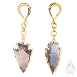 Crossovers With Gold Plated Druzy Arrowhead Weights