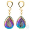 Crossovers With Titanium Coated Druzy Teardrops -Starfire – Body Jewelry 40273 2 Oracle Body Jewelry Crossovers Titanium Coated Druzy Teardrops 1