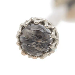 "King" Crown Industrial Barbell In Gold With Genuine Gemstones - Black Tourmalinated Quartz 12 "King" Crown Industrial Barbell In Gold With Genuine Gemstones - Black Tourmalinated Quartz -Starfire – Body Jewelry 40276 AnatometalKingCrownIndustrialBarbellinGoldwithGenuineGemstones BlackTourmalinatedQuartzSingle11.4WhiteGold3