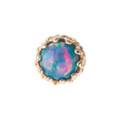 3mm "King" Crown Threaded End In Gold With Opal Cabochon -Starfire – Body Jewelry 40279 AnatometalRoseGoldCrownKingOpalEndonflatbackwith3mmOP1 f1126899 79f2 494b aa34 040108be307e