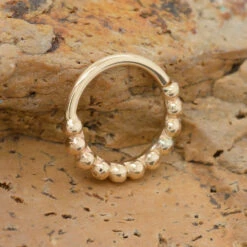 "Oaktier" Seam Ring In Gold -Starfire – Body Jewelry 40281 BVLABodyVisionOaktierSeamRinginGoldzFunky2