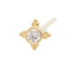 "Mini Kandy" Nostril Screw In Gold With Round White CZ -Starfire – Body Jewelry 40285 BodyVision BVLAMiniKandyNostrilScrewinGoldwithRoundWhiteCZSingleYellowGold1