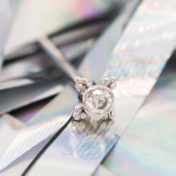 "Mini Kandy" Nostril Screw In Gold With Round White CZ -Starfire – Body Jewelry 40285 BodyVision BVLAMiniKandyNostrilScrewinGoldwithRoundWhiteCZzFunky2