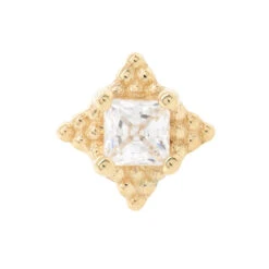 "Mini Kandy" Nostril Screw In Gold With Princess-Cut White CZ -Starfire – Body Jewelry 40285 BodyVision BVLA MiniKandy NostrilScrewinGoldwithPrincess CutWhiteCZSingleYellowGold2 fd10ed6c 534a 464a 8c7a ad00ed02a499