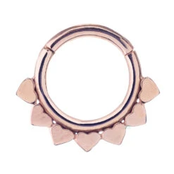 "Jiya" Hinged Ring In Gold -Starfire – Body Jewelry 40301 LeroiRoseGoldJiyaHeartHingedRing1