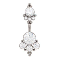 4HN 'Haute Couture' Faceted Gem Navel Curve