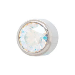 Threadless: 4mm Bezel-Set Round Faceted Gem End