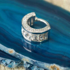 "Searchlight" Hinge Ring In Gold With White CZ's -Starfire – Body Jewelry 40361 BVLABodyVisionSearchlightHingeRinginGoldwithWhiteCZ szfunky1