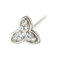 "Integrity" Nostril Screw In Gold With White CZ's