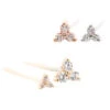 Tri Prong Cluster Nostril Screw In Gold With White CZ's -Starfire – Body Jewelry 40369 BVLABodyVisionTriProngClusterNostrilScrewinGoldwithWhiteCZ sAsstGroup1