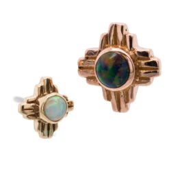 Threadless: "Zia" Opal Pin In Gold