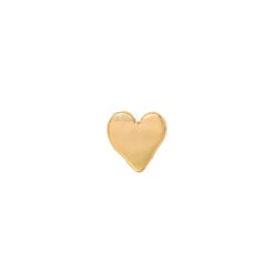 Flat Heart Threaded End In Gold -Starfire – Body Jewelry 40400 BodyVisionBVLAFlatHeart ThreadedEndinGoldSingleExtraTinyYellowGold1