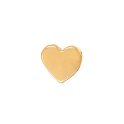 Flat Heart Threaded End In Gold -Starfire – Body Jewelry 40400 BodyVisionBVLAFlatHeart ThreadedEndinGoldSingleMediumYellowGold1