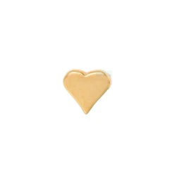 Flat Heart Threaded End In Gold -Starfire – Body Jewelry 40400 BodyVisionBVLAFlatHeart ThreadedEndinGoldSingleTinyYellowGold1