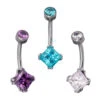 Princess-Cut Brilliant Gem Navel Curve -Starfire – Body Jewelry 40433 AnatometalPrincess CutBrilliantNavelCurveAsstGroup1