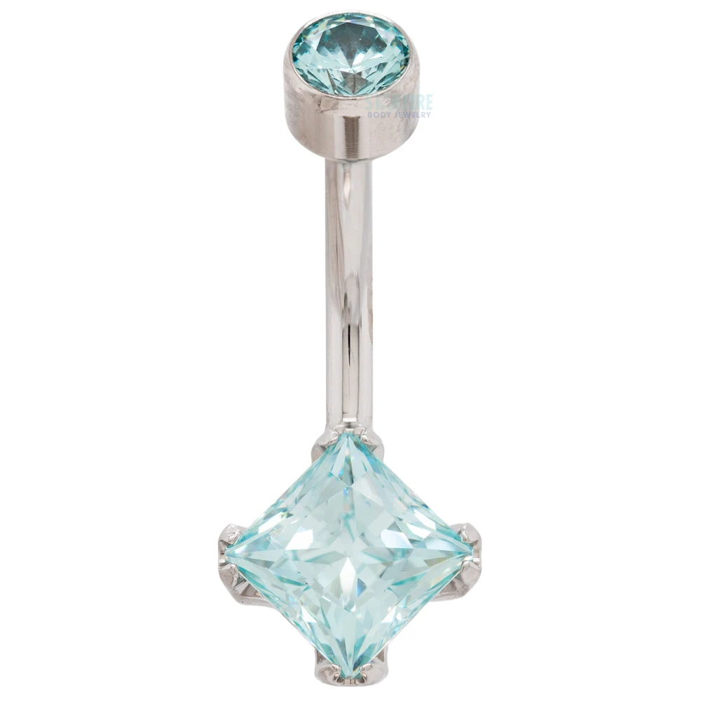Princess-Cut Brilliant Gem Navel Curve - Image 10