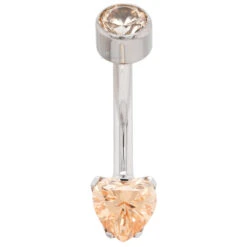 Heart-Cut Brilliant-Cut Gem Navel Curve -Starfire – Body Jewelry 40435 AnatometalHeart CutBrilliant CutGemNavelCurveSingleCH1