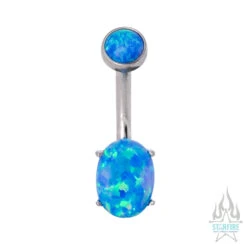 Oval-Cut Opal Cabochon Navel Curve -Starfire – Body Jewelry 40438 Anatometal Oval Cut Opal Navel Curve Single OP5 bb078fed 8541 47d5 8bd7 bab14c10caaa
