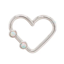 "Heartbreaker" Ring In Gold With Opals -Starfire – Body Jewelry 40442 BVLABodyVisionHeartbreakerRinginGoldwithOpalsSingleRightWhiteGoldWhiteOpal1