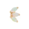 Triple Marquise Fan Threaded End In Gold With Genuine White Opals