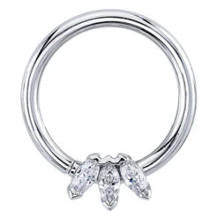 Triple Marquise Fan Seam Ring In Gold With DIAMONDS