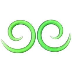 Glass Spirals -Starfire – Body Jewelry 40446 GorillaGlassGlassSpiralsSingleEmerald8ga.2