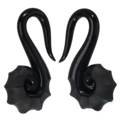 Glass Nautilus -Starfire – Body Jewelry 40448 GorillaGlassNautilusWeightsSingleBlack6ga1