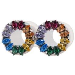 Marquise Eyelets With Brilliant-Cut Gems - Rainbow