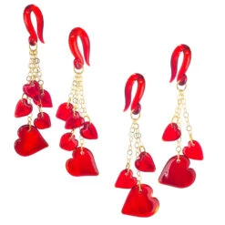 Dangling Hearts In Glass