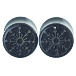 Round Flake Snowflake Wood Plugs -Starfire – Body Jewelry 40502 OmericaOrganicSnowflakeRoundFlakeWoodPlugsSingleGaboonEbony0ga1